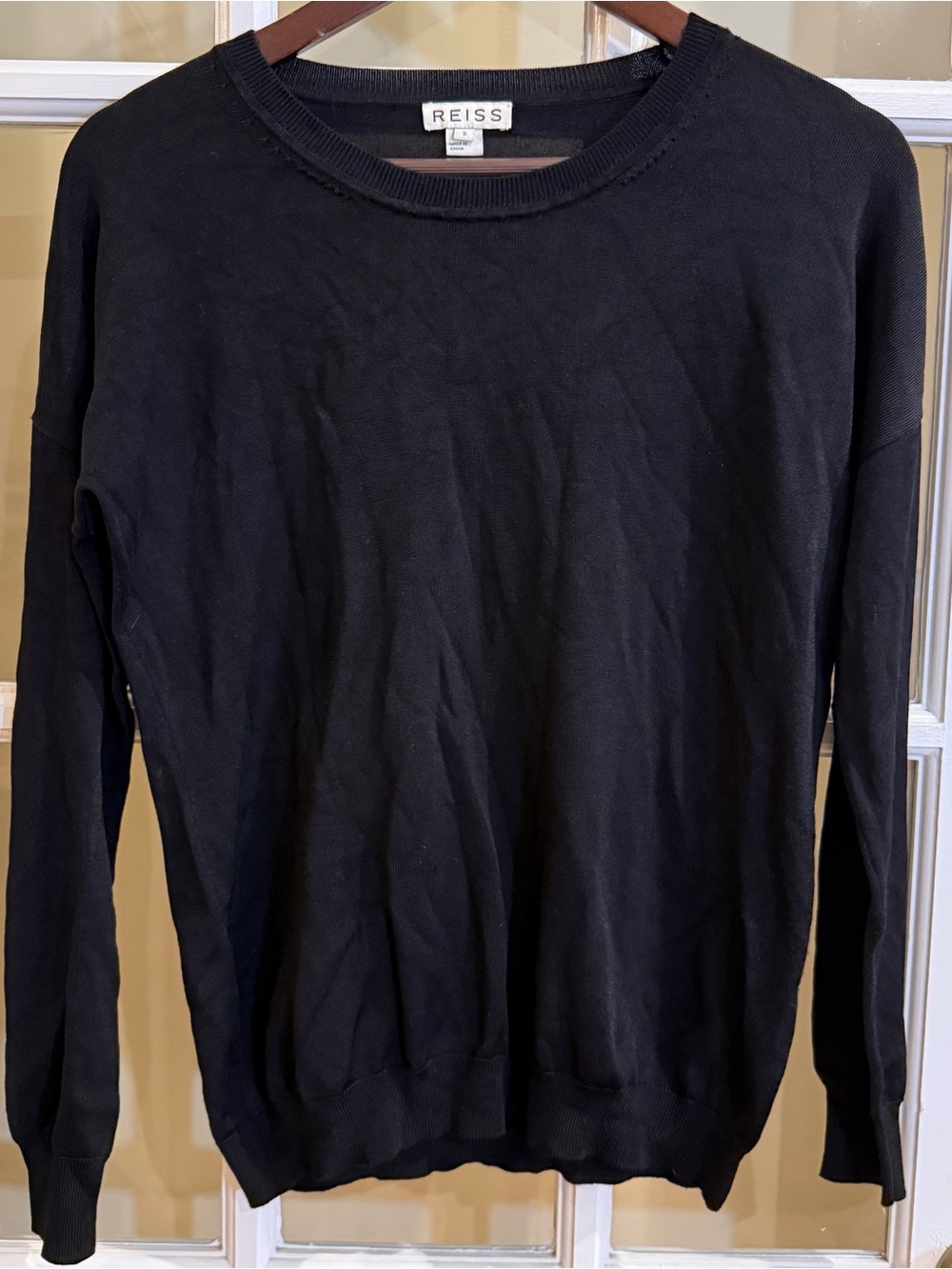 Reiss Crew Neck Long Sleeve Viscose Blend Top Sweater Size Small
